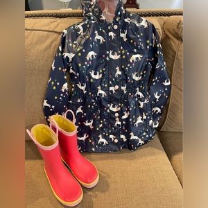 Little Girls Rain Jacket & Rainboots